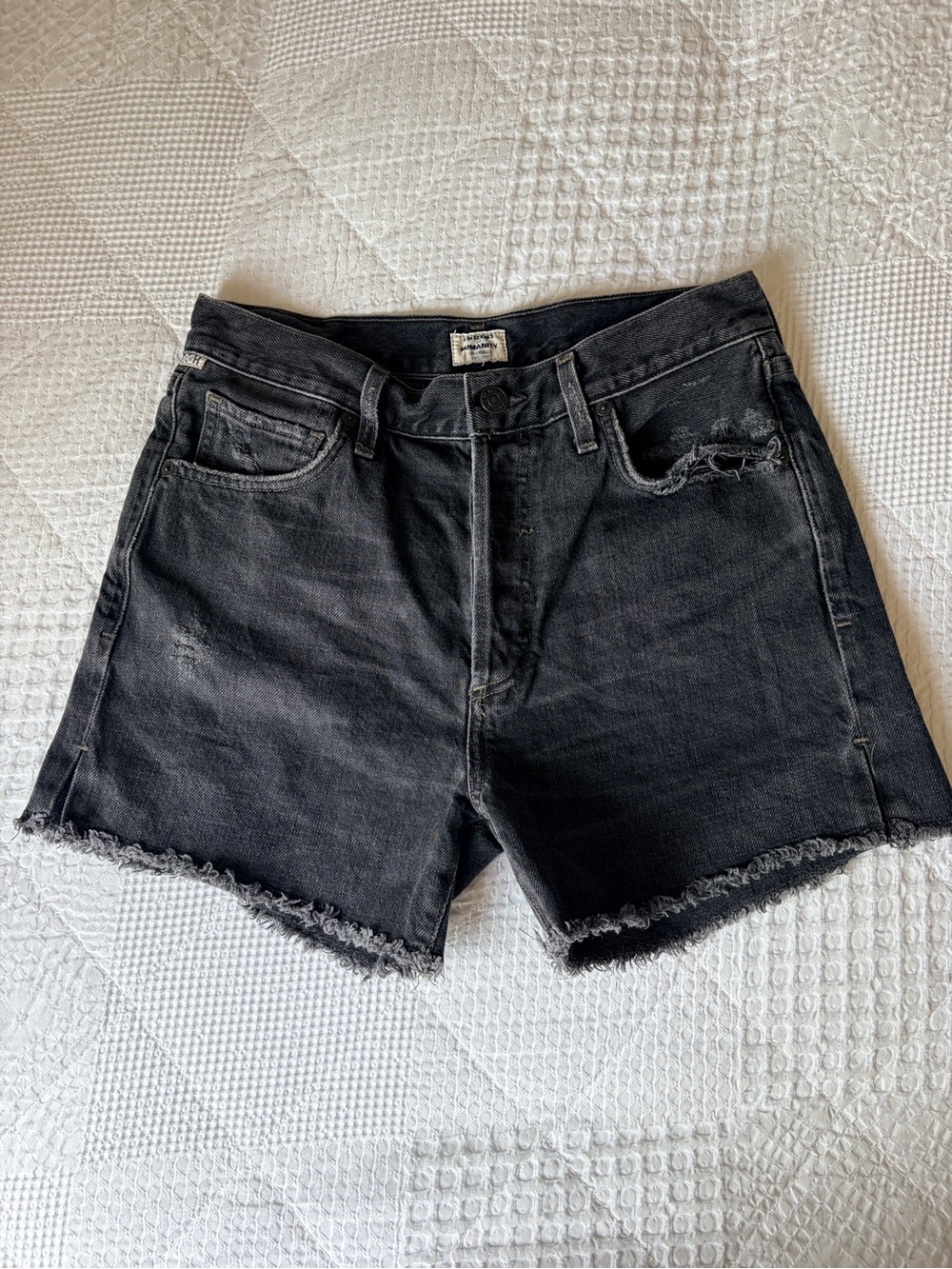 Revolve Citizens of Humanity Nikki High-Rise Black Denim Cutoff Shorts